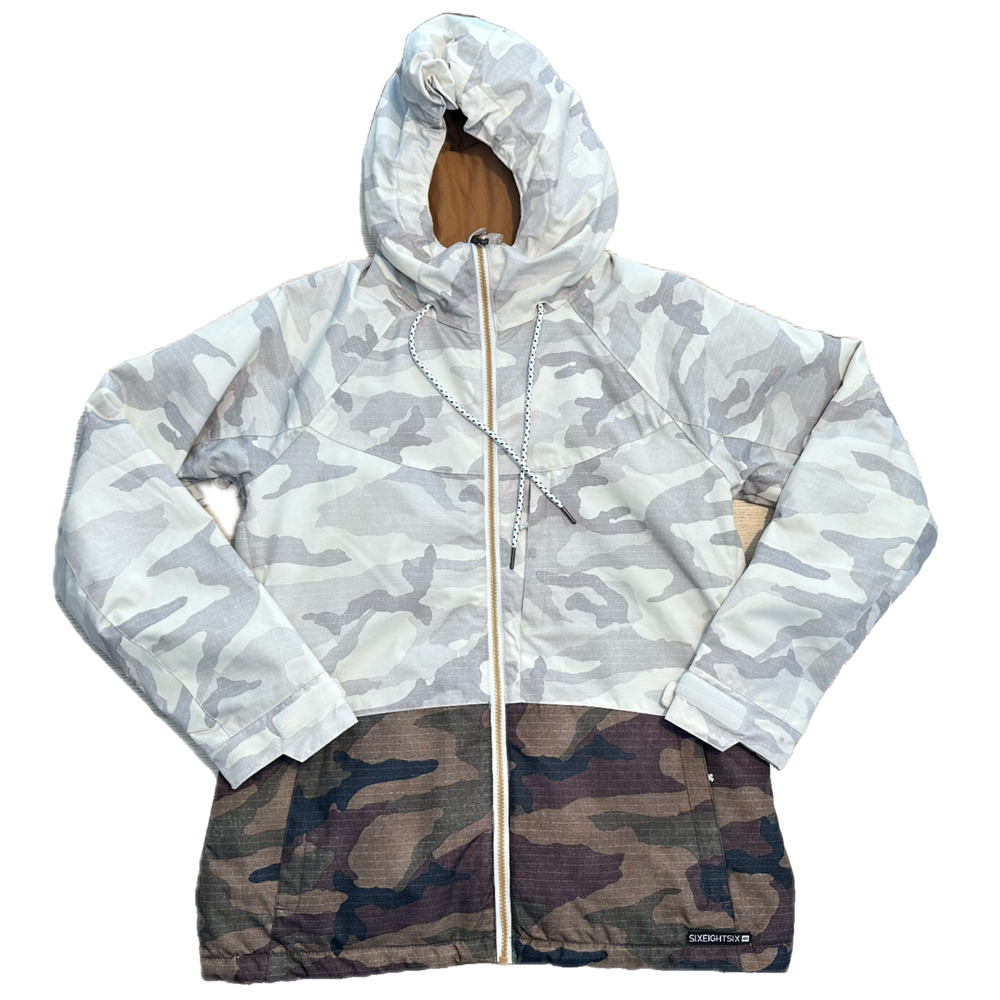 Womens 686 Athena Insulated Jacket Size Medium Camo 10K Waterproof Ski Snowboard